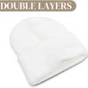 2 x PFFY Unisex Beanie Hats for Men Women Knit Winter Beanies (Beige)