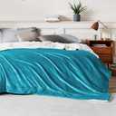 Bedsure GentleSoft Sherpa Fleece Blanket Queen Size for Bed, Non-Heated, Thick and Warm Throw for Women and Men, Soft Fuzzy Plush Queen Blanket for Winter, Teal, 90x90 Inches