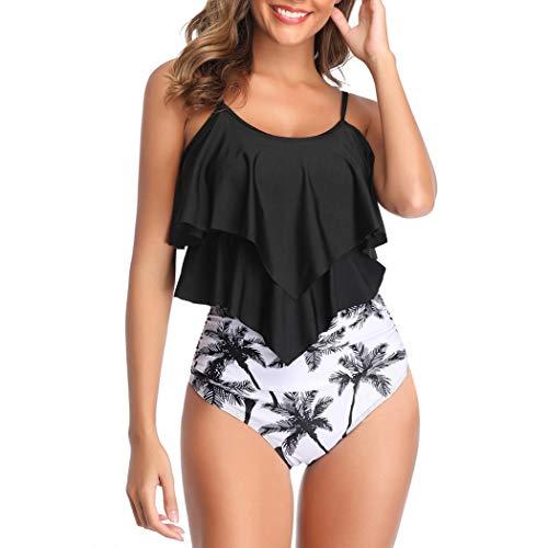 VeMee Tankini Swimsuits for Women High Waisted Swim Suit 2025 Bikini Sets Bathing Suits 2 PCS Tummy Control Ruffled Swimwear Black XL VeMee Tankini Swimsuits for Women High Waisted Swim Suit 2025 Bikini Sets Bathing Suits 2 PCS Tummy Control Ruffled Swimwear Black XL