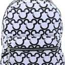 Disney Minnie Mouse Backpack for Women and Teens | Womens Mickey Mouse Double Strap Shoulder Bag (White Mickey)