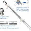 MTB Garden 5ft Stainless Steel Flag Pole and Holder, 1 inch Flag Pole for Outside House Porch Flagpole Mount