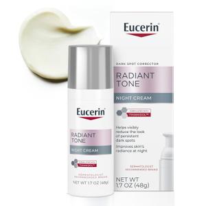 Eucerin Radiant Tone Night Cream, Dark Spot Corrector with Thiamidol, Night Moisturizer for Face Helps Visibly Reduce the Look of Persistent Dark Spots, All Skin Types, 1.7 Oz Bottle