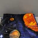 Dawhud Direct Fleece Throw Blanket - 50x60-Inch Plush Space Blanket with Solar System Design for Kids and Adults - Soft and Cozy for Bed, Couch, or Travel