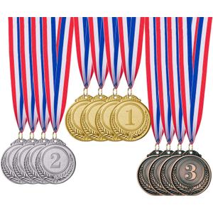 Favide 12 Pieces Gold Silver Bronze Award Medals-Winner Medals Gold Silver Bronze Prizes for Competitions, Party,Olympic Style, 2 Inches