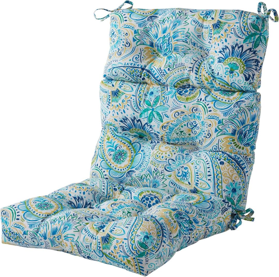 Greendale Home Fashions Outdoor 44 x 22-inch High Back Chair Cushion, Set of 1, Paisley