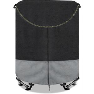 Kids Trampoline Cover ,600D Heavy-Duty outdoor waterproof trampoline cover, UV-Resistant and Windproof,suitable for 55–60 inch round kids' trampolines with Drawstring & Buckles - black&Gray
