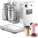 VEVOR Milk Tea Shaker, Electric Double Frame Milk Tea Shaker Machine, 0-180s Adjustable Milk Shake Mixer Machine with Double 750ML Stainless Steels Cups for Bubble Tea Boba Tea Juice Coffee Milk Wine