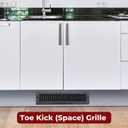 Fits 2x14 Duct Opening | Toe Kick Vent Cover by Handua | Cabinet Toe Kick Space Register Grille | HVAC Toe Space Vent Cover | Outer Dimensions: 3 3/8" X 15 3/8" | Black