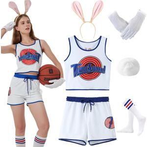 KaKaxi Halloween Cosutme for Women 2024 Basketball Jersey Outfit and Accessories, Medium