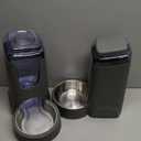 Automatic Cat Feeder and Water Dispenser with Stainless Steel Bowl Dog Gravity Food Feeder and Waterer for Small Medium Pets Puppy Kitten 1 Gallon x 2 (Charcoal gray3.8L*2)