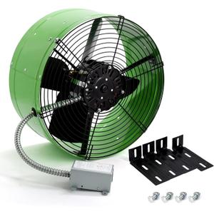 Criditpid 15" Gable Mount Vent Attic Fan for Gable, Home, Shed, Garage, Portable Building, Exhaust Ventilation Fan with Adjustable Thermostat 1650CFM, 1075RPM, 3.4A, 2500 Sq.Ft Coverage Area, Green.