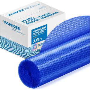 Sapphire Series Round Solar Pool Cover - Extra Durable 16-Mil Polymer Micro Bubble for 18 ft Round Above Ground Pool by Yankee, Keeps Water Warm, Prevents Loss, Weatherproof Solar Blanket