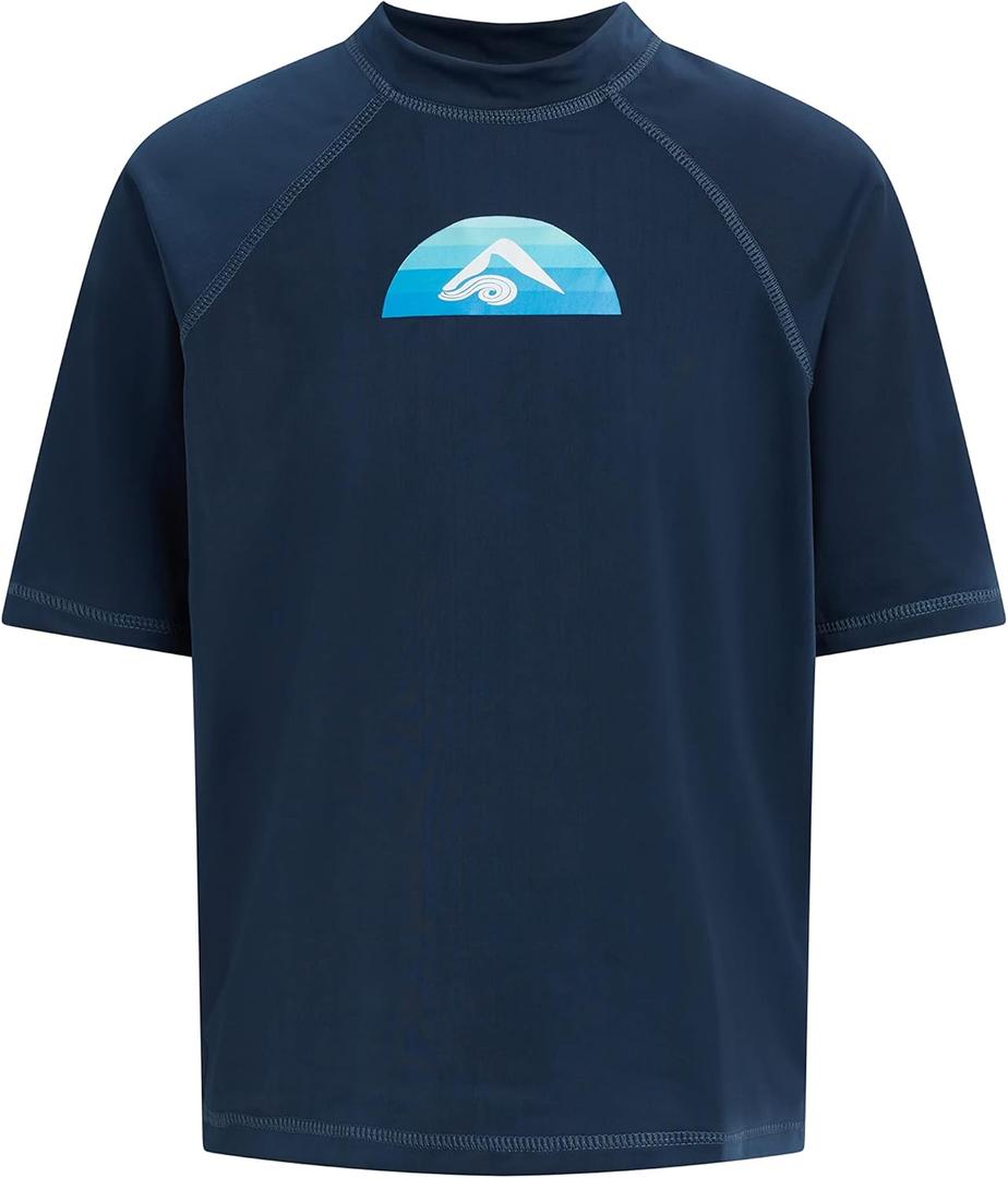 Kanu Surf Boys Haywire UPF 50+ Sun Protective Rashguard Swim Shirt (10, Bermuda Navy)