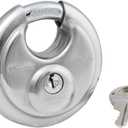 Master Lock Padlock, Stainless Steel Discus Lock, 2-3/4 in. Wide, 40DPF, Silver