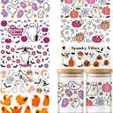 2 x 8 Sheet UV Dtf Cup Wraps for 16 Oz Glass Cups Halloween Waterproof UV Dtf Transfers Ready to Press Stickers Rub on Transfers for Crafts Wrap Decals for Tumblers Mugs Wood Car Decor -Funny Pink Ghost