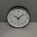 Wall Clock 12 Inch Non-Ticking Silent Modern Simple Style Round Decor Clock Black Stereoscopic Dial Quartz Wall Clocks for Home/Office/School/Living Room/Bedroom/Kitchen