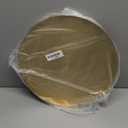 I-LAN 14" Round Gold Metal Serving Tray, Deep Decorative Vanity Tray for Bathroom & Dresser, Modern Circle Perfume Organizer and Coffee Table Accent (Deep Gold)