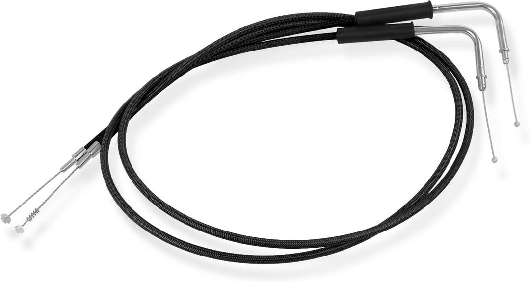 35.4" 39" 43" 47" 51" 55" 59" Stainless Steel Throttle Cable Wire Kit Idle Cable Compatible with Harley Dyna Softail XL 883 1200 Fat Boy Heritage Road King Throttle Clutch Cable Wire(35.4")