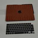 DTangLsm Compatible for MacBook Air 13 inch Case 2021 2020-2018 A2337 M1 A2179 A1932, Crocodile Skin Alligator PU Leather Hard Shell Snake Skin Cover for MacBook Air 2020 Case & Keyboard Cover, Brown