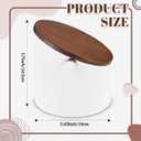 Reallnaive Espresso Knock Box with Walnut Lid for Coffee Grounds, Espresso Machine Accessory, Easy Disposal of Coffee Pucks, Removable Knock Bar(White,Round)