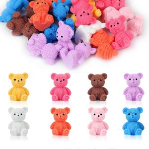 VEYLIN 24Pcs Mini Resin Bears, 8 Colors Small Teddy Bear Figurine Bulk Tiny Animals to Hide Fairy Garden DIY Craft Accessories Desktop Decor