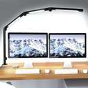 LED Desk Lamp with Clamp & Flexible Arm - 3 Light Sources, 4 Color Modes & 5 Brightness Levels, Eye-Caring Table Light with Memory Function