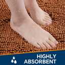 Burnt Orange Bathroom Rugs 20"x32" - Thick Plush Chenille Non-Slip Bath Mat - Absorbent, Washable, Soft Decor for Sink, Shower, Tub, Kitchen, Home Accessories