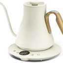 Electric Kettles, INTASTING Gooseneck Electric Kettle, ±1℉ Temperature Control, Stainless Steel Inner, Quick Heating, for Pour Over Coffee, Brew Tea, Boil Hot Water, 1500W/0.9L (Cream White)
