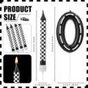 2 x 13pcs Racing Cars Themed Birthday Candles, Black and White Checkered Race Car Candles Birthday Cake Numeral Candle Cake Topper for Party Decoration Baby Shower Party Supplies (Number 0)