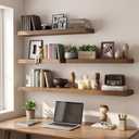 Vivelove Walnut Floating Shelves 36 x 8 Inch, 8 Inch Deep Shelf, Set of 2, 36"Wx8"Dx1.4"H