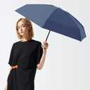ESUFEIR Mini Sun Umbrella for Purse With Case, Small Compact UV Umbrella Travel Essentials, Lightweight Portable Parasol Windproof for Women Men Kids (Haze blue)