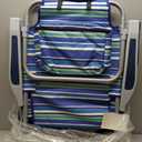 Beach Chairs for Adults Heavy Duty, Compact Portable Lay Flat Folding Chair with Backpack Straps and Large Cooler Pouch, Support to 350LBS (Stripes_Blue&Cyan)