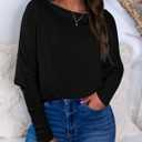 Okiwam Women's Fall Tops Cowl Neck Long Batwing Sleeve Shirts Oversized Tunic Dressy Casual Blouses 2026 Fashion Clothes (Black, S)