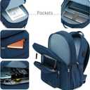 ecodudo Multi Pockets College Backpack for School Men and Women Water Resistent Bookbag Travel Laptop Daypack (Blue), EBDU2301