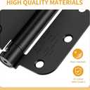 Luxbaro 2 Pack Self Closing Door Hinges 3.5 Inch, Matte Black Spring Loaded Hinges with 5/8'' Radius Corners, Adjustable Tension for Garage, Front Door, for Left and Right Hand Door, UL Listed