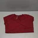 SAMPEEL Womens Summer Tops 2025 Cap Sleeve Trendy V Neck Loose Fit T Shirts (Small, Plain Burgundy)