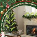 36 Pcs Christmas Tree Topper 17'' Lime Green Curly Tree Picks with Red Ball Xmas Artificial Green Stems for Winter Holiday Home Wreath Craft Decoration Supplies