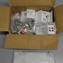 Fovths 35 Pieces Christmas Village Sets Lighted LED Village Houses Accessories with Artificial Fake Snow and Mini Figurine Desktop Ornament Winter Village Buildings for Christmas Home Table Decor