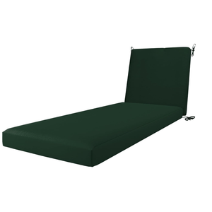 California Umbrella Outdoor Chaise Lounge Cushion, 24 x 78 Inch, Premium Outdoor Memory Foam, Fade Resistant Sunbrella Fabric, Patio Lounger Cushion with Fabric Ties, Forest Green