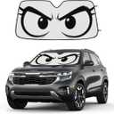 Car Windshield Sun Shade, Foldable Car Sun Visor Shade Vehicle Windshield Protection Heat Reduction Front Windshield Sunshade Blocks, Universal Fit for Most Cars SUV Pickup Trucks(Cartoon Comic Eyes)