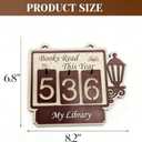Books Read This Year Counter SignBook Counter Tracker, Wooden Hanging Library DecorBookish Gifts Accessories for Book Lovers,Bookworm, Bookclub, Stocking Stuffers