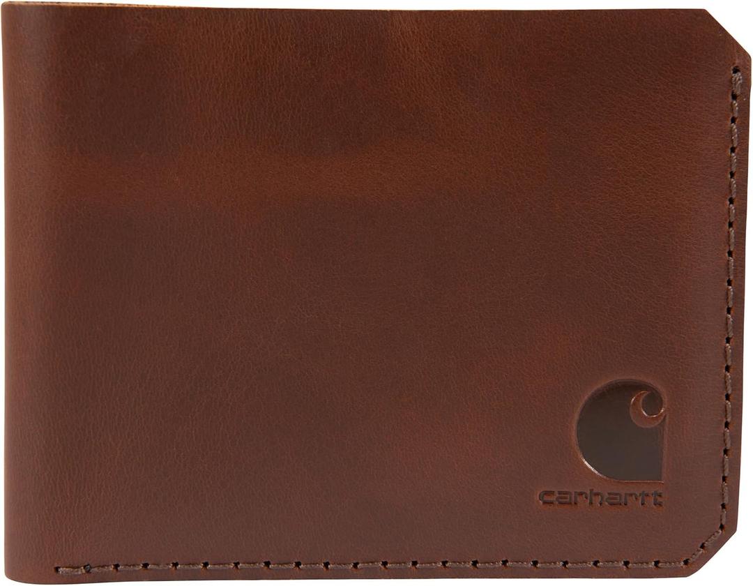 Carhartt Men's Craftsman Leather Wallets, Available in Multiple Styles and Colors (Brown (Bifold))