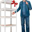 HOMEDANT House 5 Tier 24.1" W Laminated Metal Shelving Unit Adjustable Storage Utility Rack Heavy Duty Shelves Organization Multipurpose Shelf Kitchen Garage Pantry Closet 1 Pack