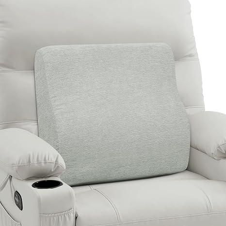 Lumbar Support Pillow for Recliner & Back Pillow for Couch, Dual Layer Memory Foam Back Support for Deep Recliner Chair for Senior Citizen to Sit Up Straight Light Grey