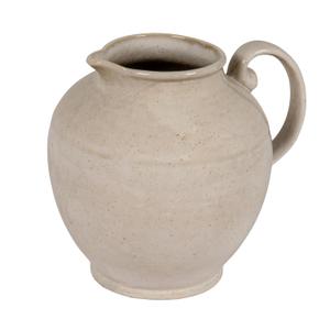 Creative Co-Op Stoneware Pitcher with Reactive Glaze, Cream