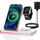 Wireless Charger 3 in 1 Charging Station lPhone Fast Foldable Charging Stand for Multiple Devices with an 18 W Quick Charger for lPhone 16/15/14/13 Pro Max Watch AriPods Pro 2