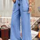 Astylish Wide Leg Jeans for Women Stretch High Wasited Baggy Trendy Denim Jean Ruffle Hem Pants Size 4