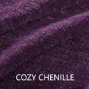 Chenille Throw Blanket for Couch 50" X 60", Soft Cozy Throws with Fringe Tassel for Bed Sofa Chair Cover, Lightweight Knitted Decorative Boho Blankets for Living Room, Dark Purple