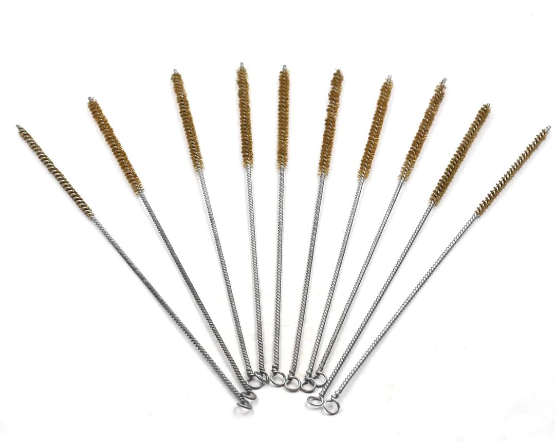 Driak 10 Pcs 6mm Diameter Brass Wire Tube Brush Cleaning Tool 30cm Length