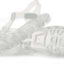 2 x Toddler Sandals Jelly Shoes Girls Unisex Boy Flat Retro Slides Clear Kids Water Slippers Slingback Summer Beach Size 8 Adjustable Buckle Glitter Dress Soft (White)